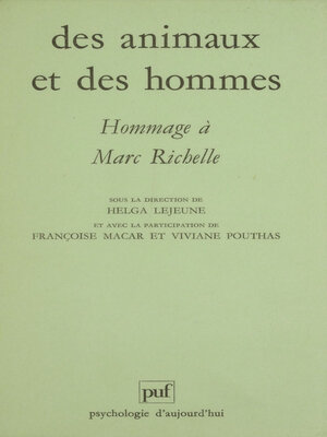 cover image of Des animaux et des hommes